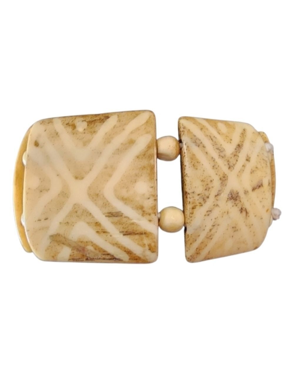 Beige Bone Geometric Pattern Bracelet